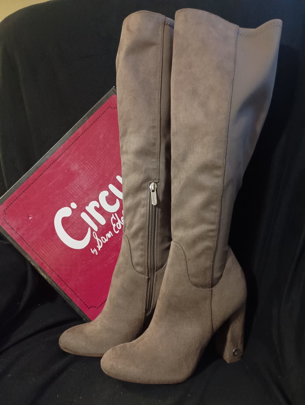 NWB Circus by Sam Edelman CLARIMONT Suede Boots in Flint Grey Almond Toe Size 5M